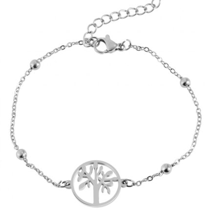 Akzent Lebensbaum Armband aus Edelstahl, 17+3cm