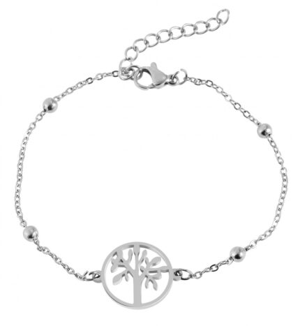 Akzent Lebensbaum Armband aus Edelstahl, 17+3cm