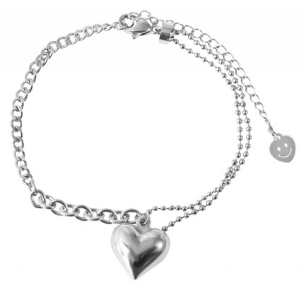 Akzent Armband aus Edelstahl, Herzanhänger