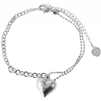 Akzent Armband aus Edelstahl, Herzanhänger