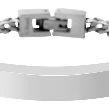 Akzent Francoarmband mit Gravurplatte, Edelstahl