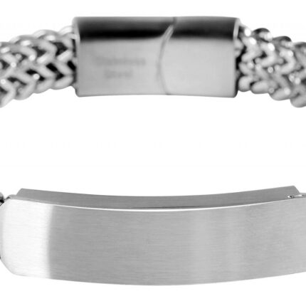 Akzent Panzerarmband mit Gravurplatte, Edelstahl