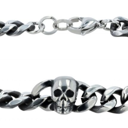 Akzent Panzerarmband "Alaric" mit Totenkopf, Edelstahl