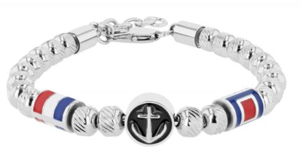 Akzent Kugelarmband mit maritimen Details, Edelstahl