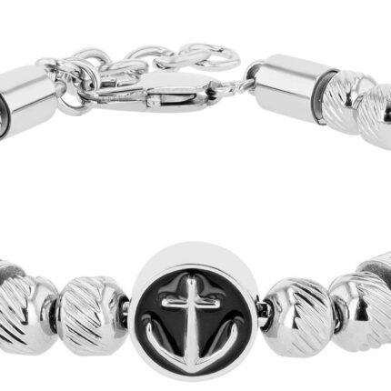 Akzent Kugelarmband mit maritimen Details, Edelstahl