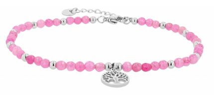 Akzent Armband mit Lebensbaumanhänger, Edelstahl & Kunststoffperlen