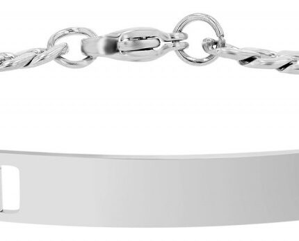 Akzent Armband mit Gravurplatte "Rudo", Edelstahl, 18 cm