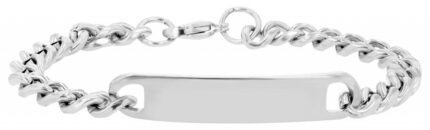 Akzent Edelstahl Armband "Saverio" mit Gravurplatte 18 cm