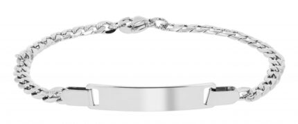 Akzent Panzerarmband "Casey" aus Edelstahl, Gravurplatte, 18 cm