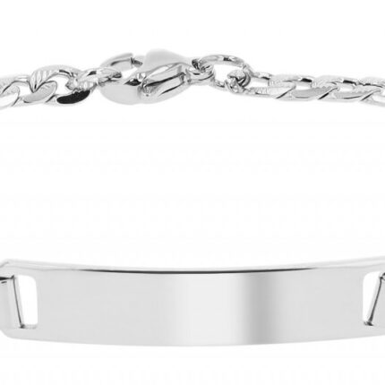 Akzent Panzerarmband "Casey" aus Edelstahl, Gravurplatte, 18 cm