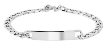 Akzent Panzerarmband "Ellery" aus Edelstahl, Gravurplatte, 18 cm