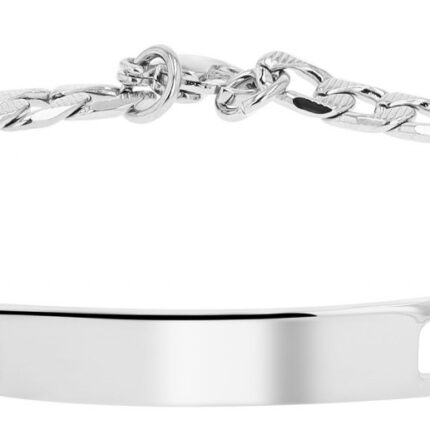 Akzent Panzerarmband "Ellery" aus Edelstahl, Gravurplatte, 18 cm