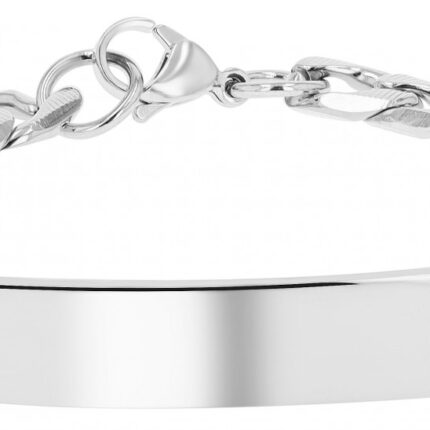 Akzent Panzerarmband "Riley" aus Edelstahl, Gravurplatte, 21 cm