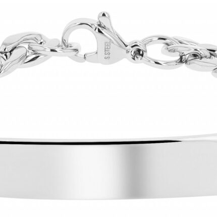 Akzent Panzerarmband "Morwenna" aus Edelstahl, Gravurplatte, 18 cm
