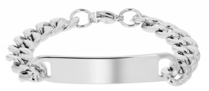 Akzent Panzerarmband "Teagan" aus Edelstahl, Gravurplatte, 21 cm