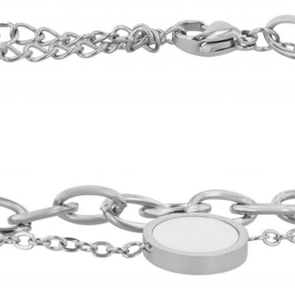 Akzent Armband "Dina", Edelstahl & Perlmutt, zweireihig