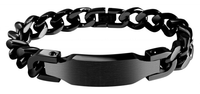 Edelstahl Armband mit Gravurplatte, - Image 3