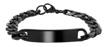 Akzent Panzerarmband "Riley" aus Edelstahl, Gravurplatte,