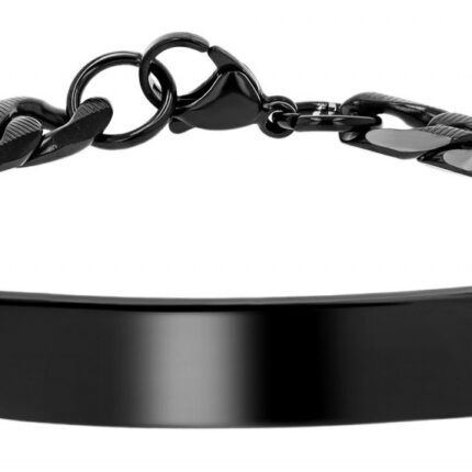 Akzent Panzerarmband "Riley" aus Edelstahl, Gravurplatte,