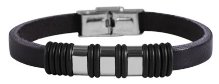 Akzent Lederarmband mit Edelstahlelement