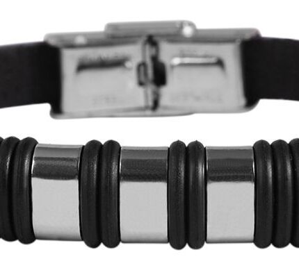 Akzent Lederarmband mit Edelstahlelement