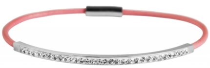 Akzent Armband aus Echtleder mit Similibesatz