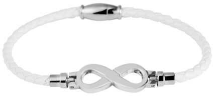 Akzent Armband aus Lederimitat mit Unendlichkeitszeichen aus Edelstahl