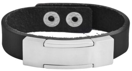 Akzent Echtlederarmband mit Edelstahlelement