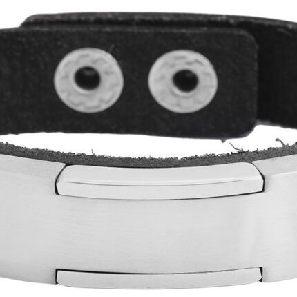 Akzent Echtlederarmband mit Edelstahlelement