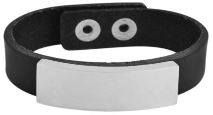 Akzent Echtlederarmband mit Edelstahlelement