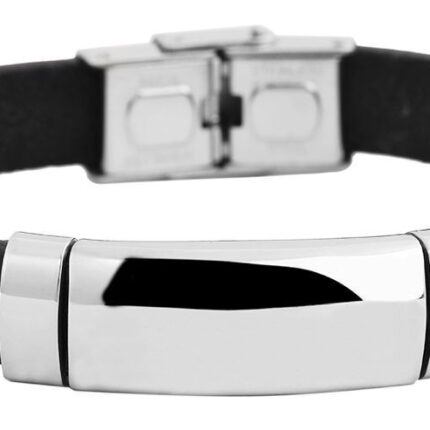 Akzent Echtlederarmband mit Edelstahlgravurplatte