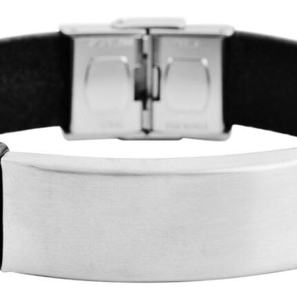 Akzent Echtlederarmband mit Edelstahlgravurplatte