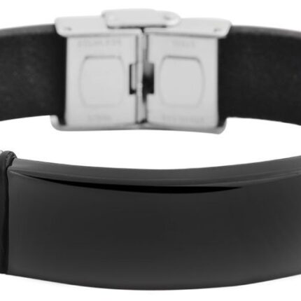 Akzent Echtlederarmband mit Edelstahlgravurplatte