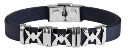 Akzent Echtlederarmband mit Edelstahldetails