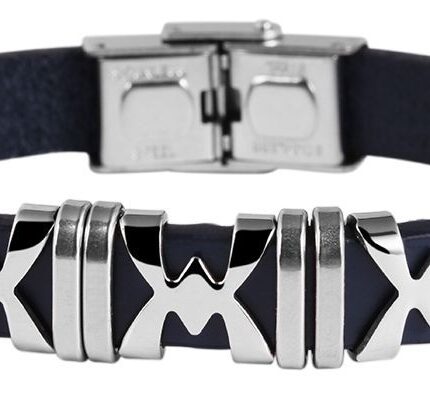 Akzent Echtlederarmband mit Edelstahldetails