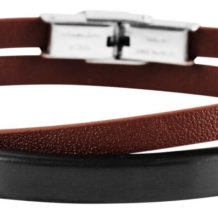 Akzent Wickelarmband aus Echtleder mit Edelstahlgravurplatte, 42 cm
