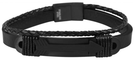 Akzent Echtlederarmband mit Edelstahlelement