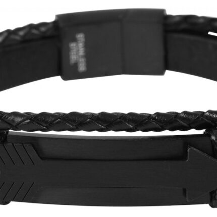 Akzent Echtlederarmband mit Edelstahlelement