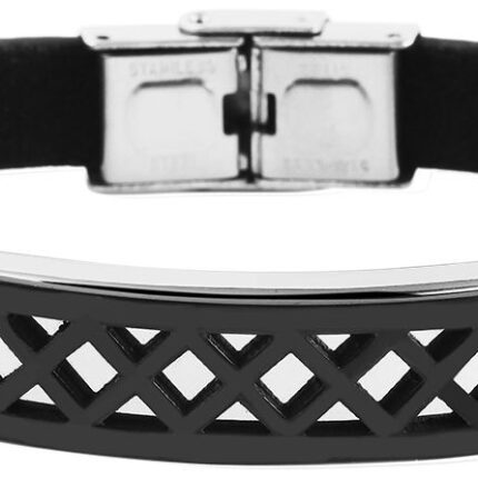 Akzent Echtlederarmband mit Edelstahlelement