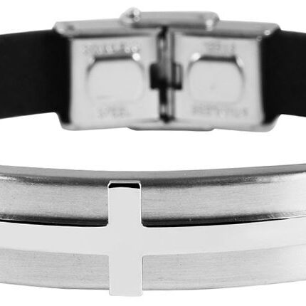 Akzent Echtlederarmband mit Edelstahlelement Kreuz