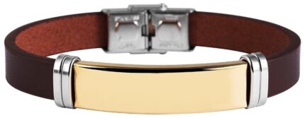 Akzent Armband aus Echtleder und Edelstahl