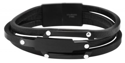 Akzent Echtlederarmband mit Edelstahlelement, gravurfähig