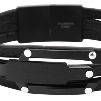 Akzent Echtlederarmband mit Edelstahlelement, gravurfähig