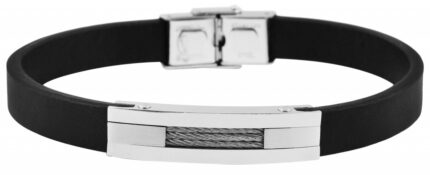 Akzent Echtlederarmband mit Edelstahlelement