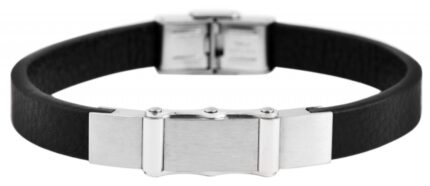 Akzent Echtlederarmband mit Edelstahlelement