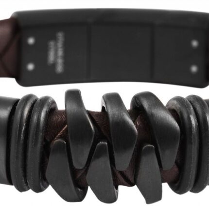 Akzent Echtlederarmband mit Edelstahlelement