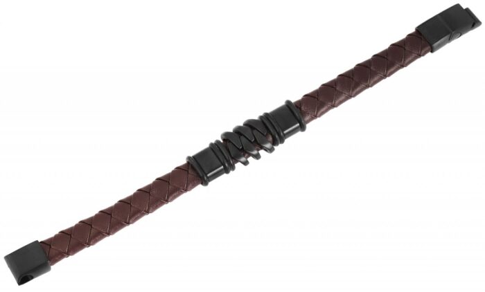 Akzent Echtlederarmband mit Edelstahlelement - Image 2