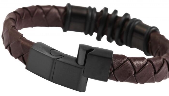 Akzent Echtlederarmband mit Edelstahlelement - Image 3