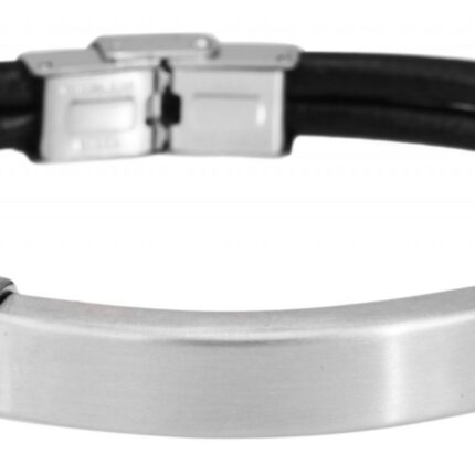 Akzent Echtlederarmband mit Edelstahlgravurplatte