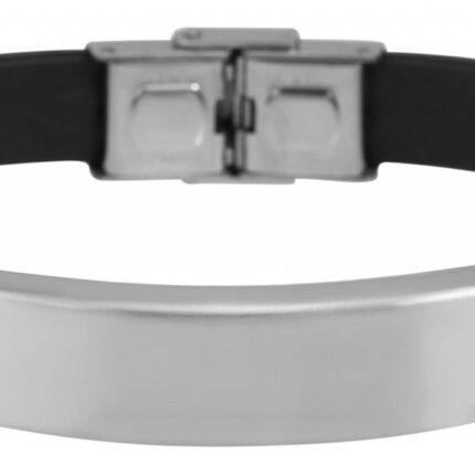 Akzent Silikonarmband mit Gravurplatte und Edelstahleinsatz